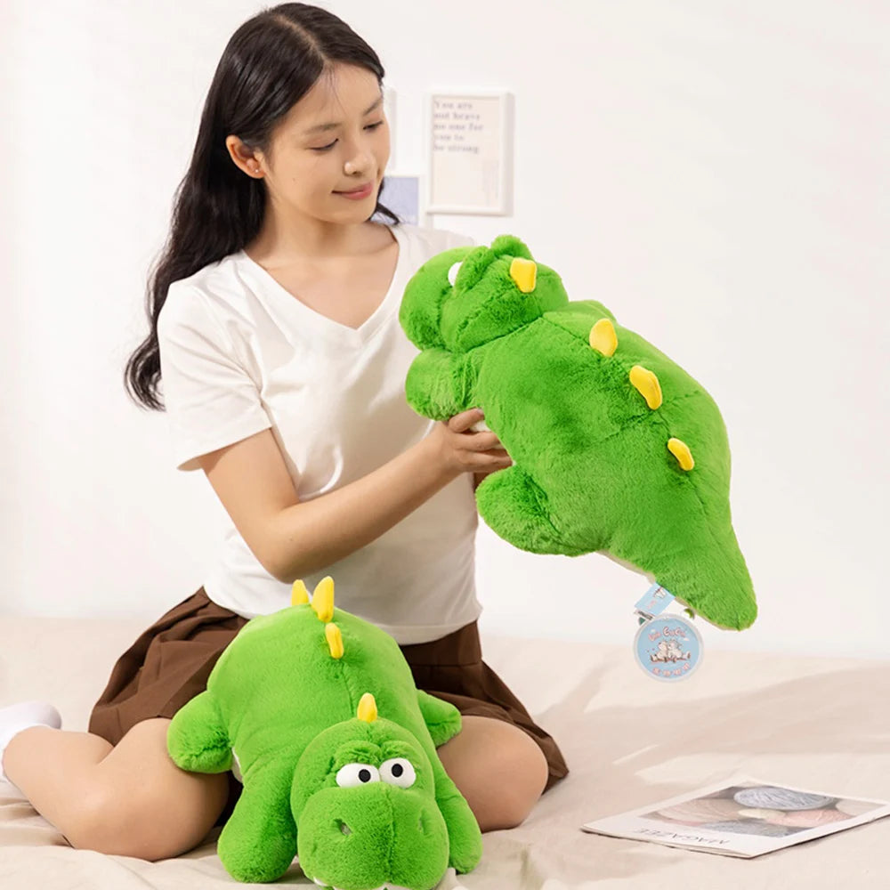 Squishy Dinosaur Plush Toys Lying Soft Green Dino Plushie Colorful Dolls Small Cartoon Kawaii Animal Peluche Kids Birthday Gifts