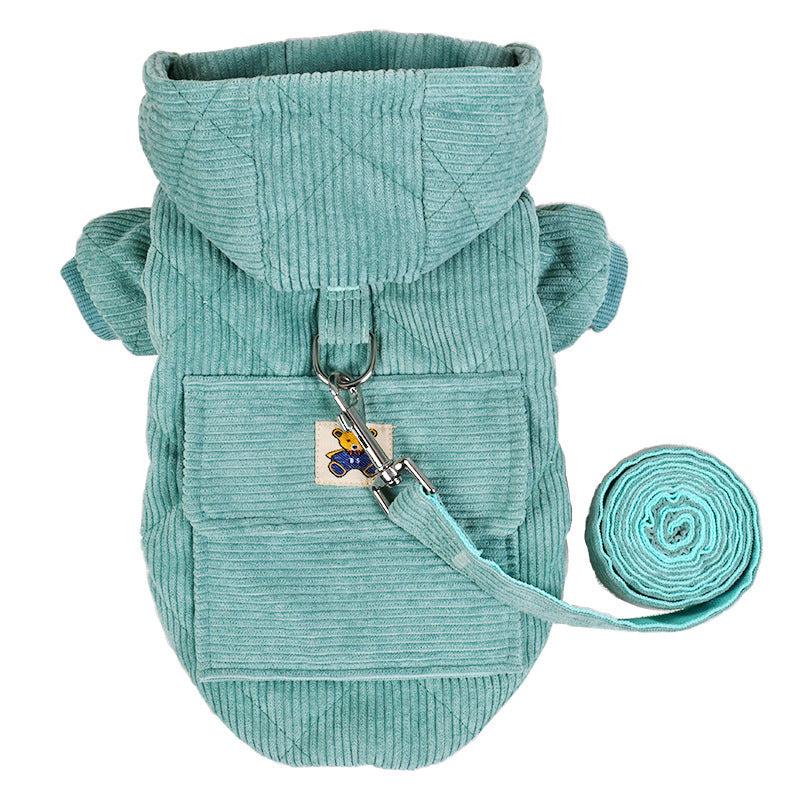 Dog Clothes Thickened Warm Backpack Pet Cotton Coat